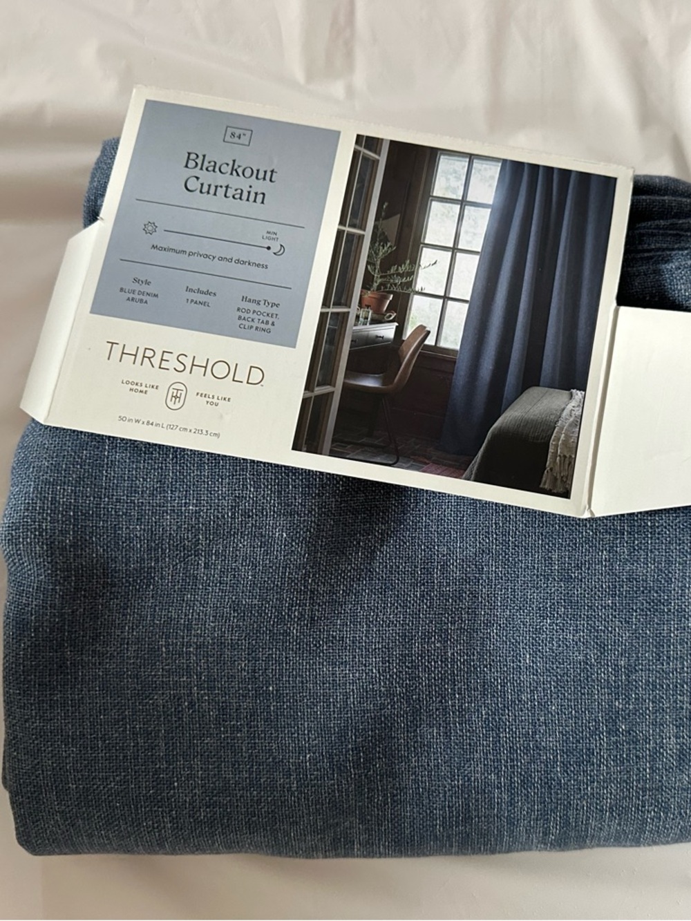 Threshold Blue Denim Blackout Curtain Panel